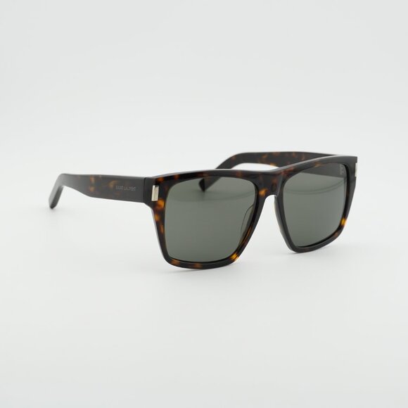 Saint Laurent SL424 002 Sunglasses Havana Square Frame, Grey Lenses main image 9